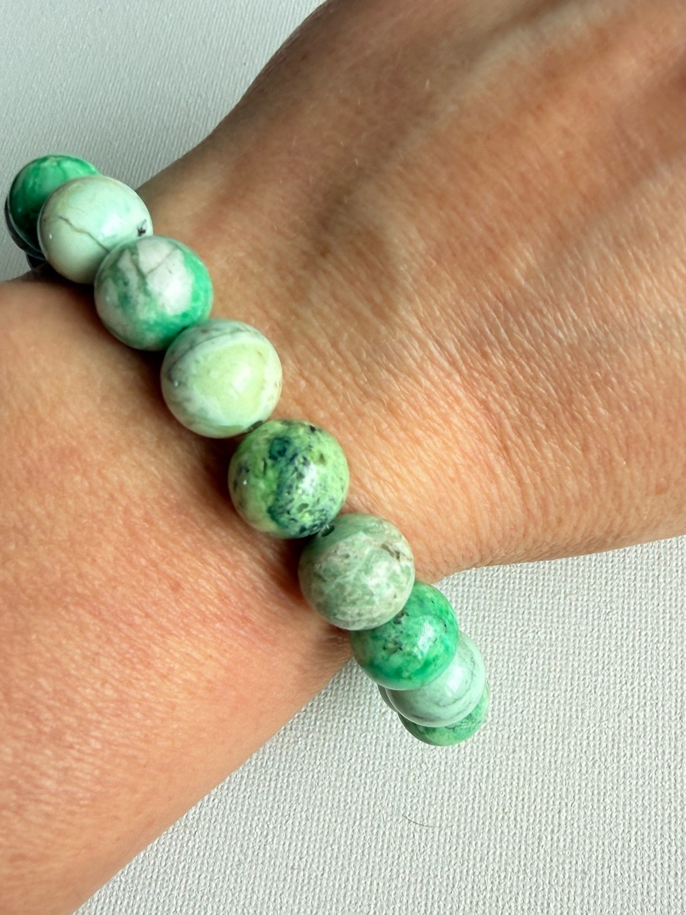 Authentic Bombshell Beads Variscite 10mm Gemstone Bracelet Handmade - Picture 4 of 5